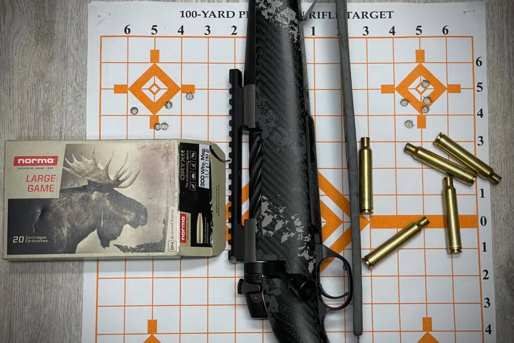 Weatherby Ultralight Mark V Backcountry 2.0 TI with a target
