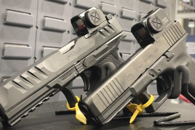 Sightmark Mini Shot M-Spec M2 & M3 Solar red dot sights as seen at SHOT Show 2023.