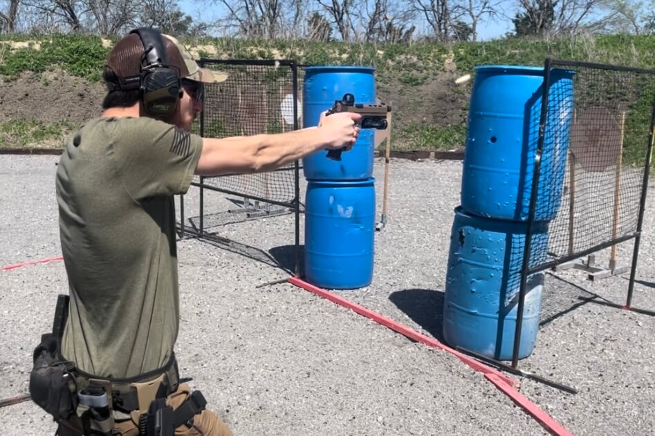 Stealth Arms Platypus being fired at USPSA match