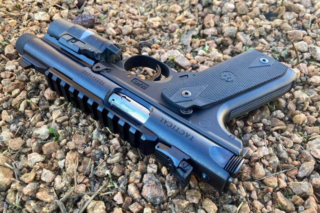 Ruger 22/45 Tactical laying on gravel