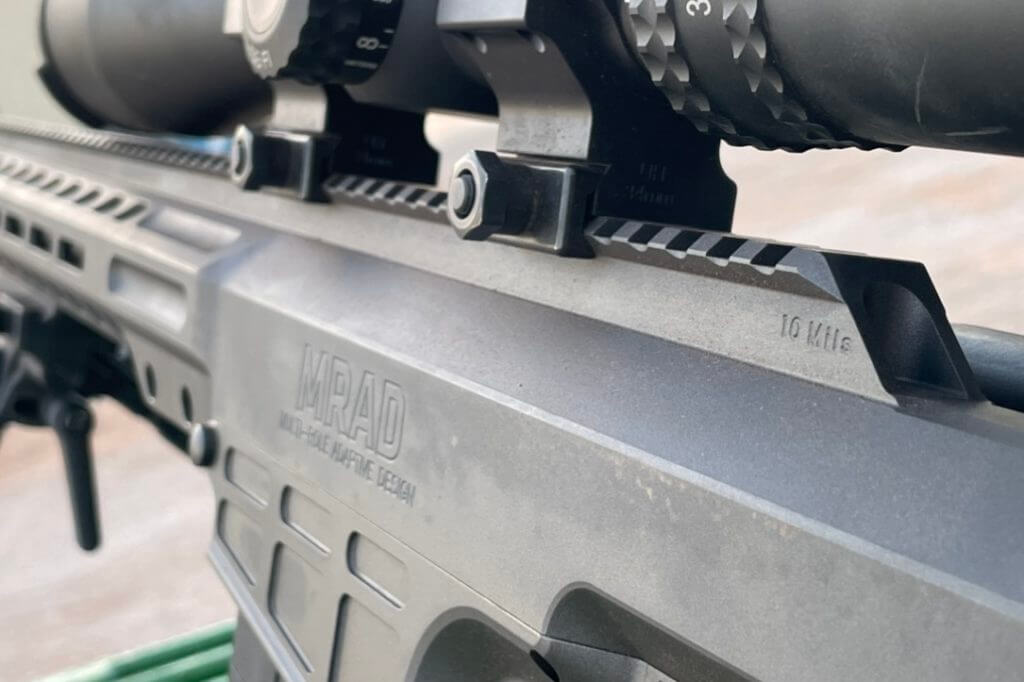 10 MIL tapered rail machined into the upper receiver of the Barrett MRAD